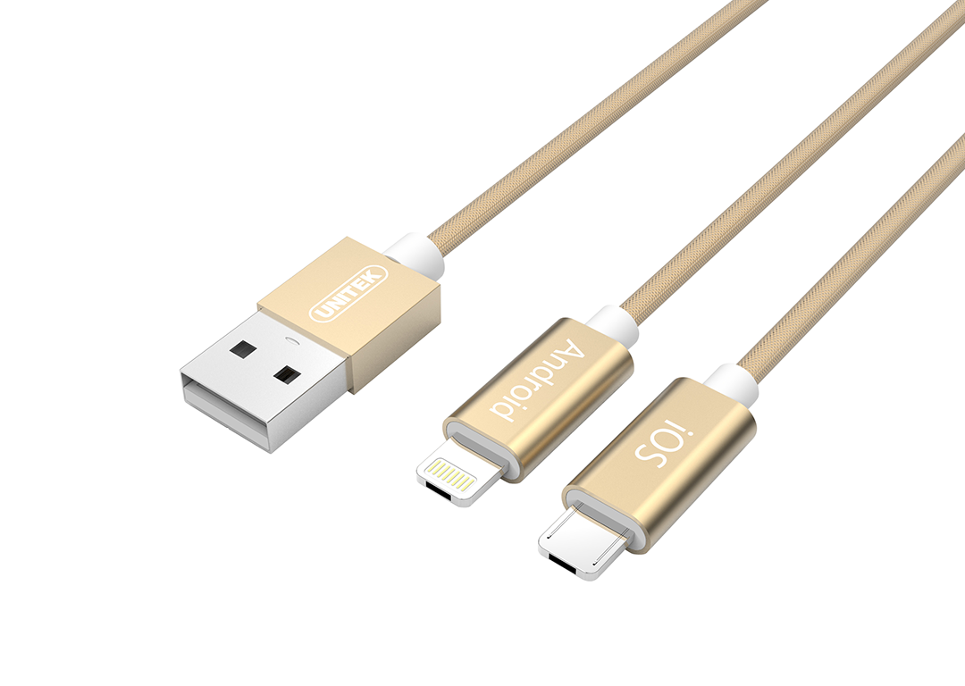 CÁP USB 2:0 ra LIGHTNING và MICRO USB UNITEK